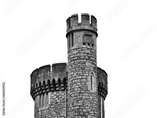 Old celtic castle tower, Blackrock castle in Ireland. Blackrock Observatory fortress over transparent background png illustration photo