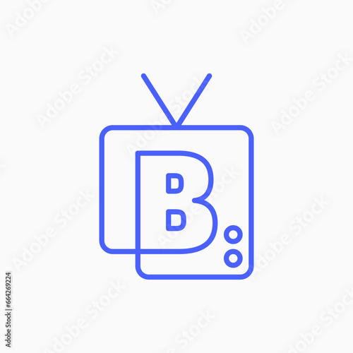b letter mark channel television tv logo vector icon illustration
