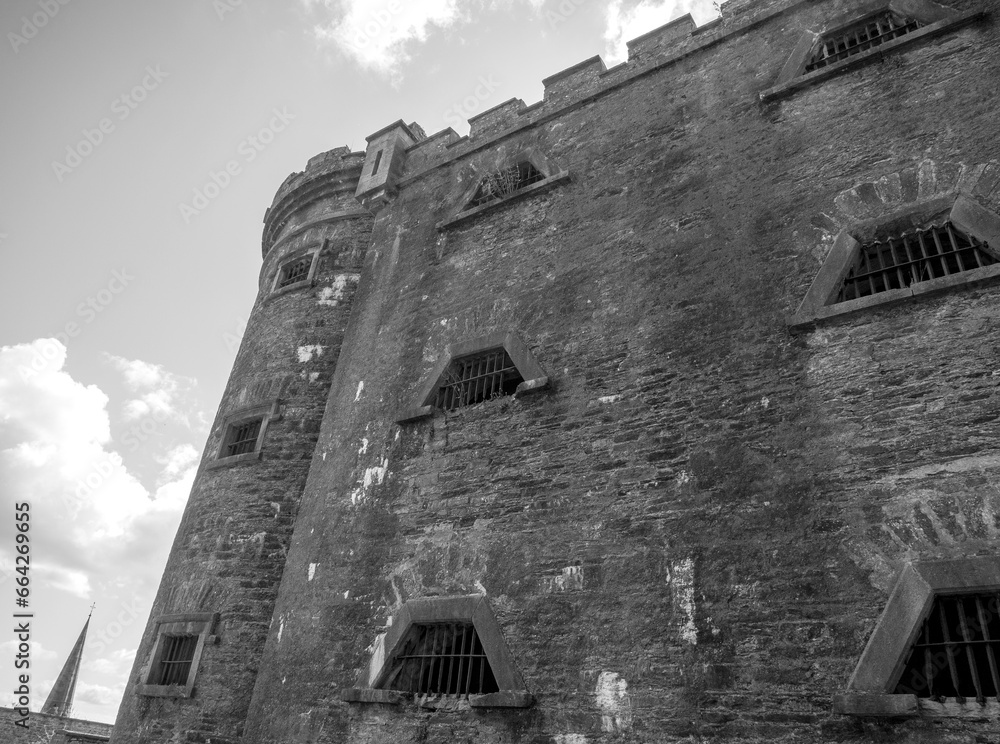 Old celtic castle tower walls, Cork City Gaol prison in Ireland. Fortress, citadel background Old celtic castle tower walls, Cork City Gaol prison in Ireland. Fortress, citadel background