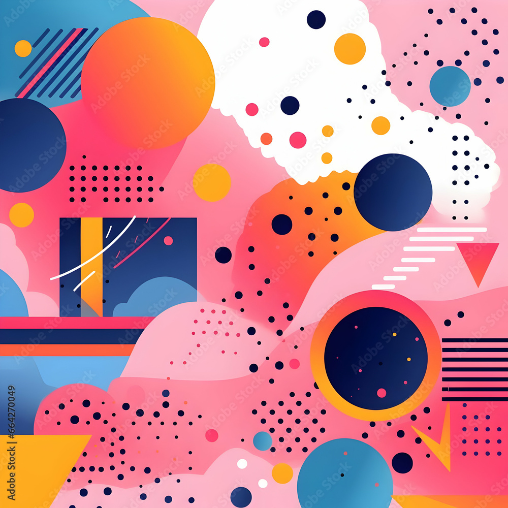 Obraz premium Pattern with clouds, abstract background with circles, Abstract colorful gradient banner vector template.