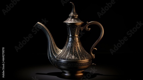 A dallah is a specialized metal pot for Arabic coffee photo