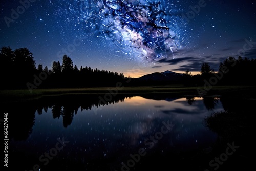 Milky Way Reflected on Lake. © AbulKalam
