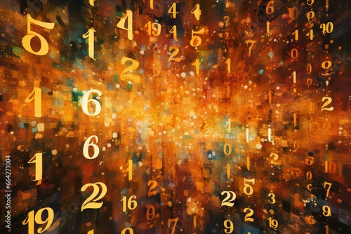 Image of numeric digits. Generative AI
