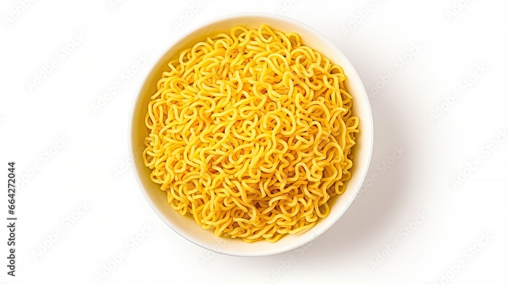 Asian style instant ramen noodles in various flavors perfect for quick home cooking photographed from above on a white background Asian style instant ramen noodles in various flavors perfect for quick home cooking photographed from above on a white background