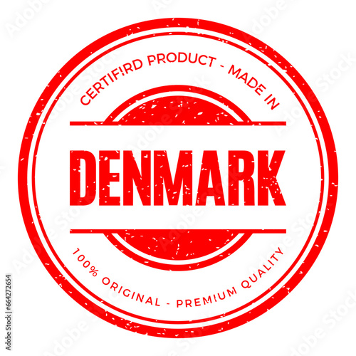 Denmark Country Rubber Stamp.