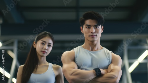 Fitness Models Show Off Their Muscles. Fictional characters created by Generated AI.