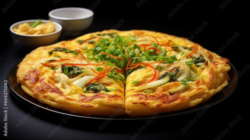 Asian style pancake or pizza called Pajeon Asian style pancake or pizza called Pajeon