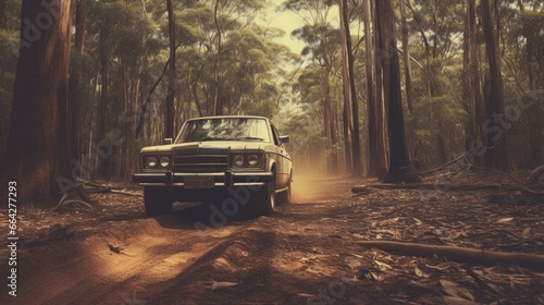 Applying vintage toning filter to Perth s forest off road