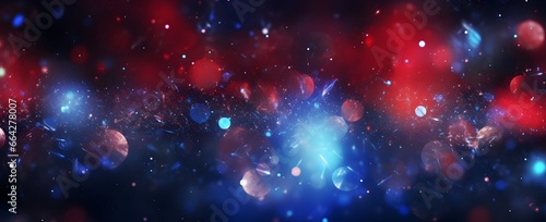 abstract space background with stars and nebula in blue and red colors © CosmicAtmoDN
