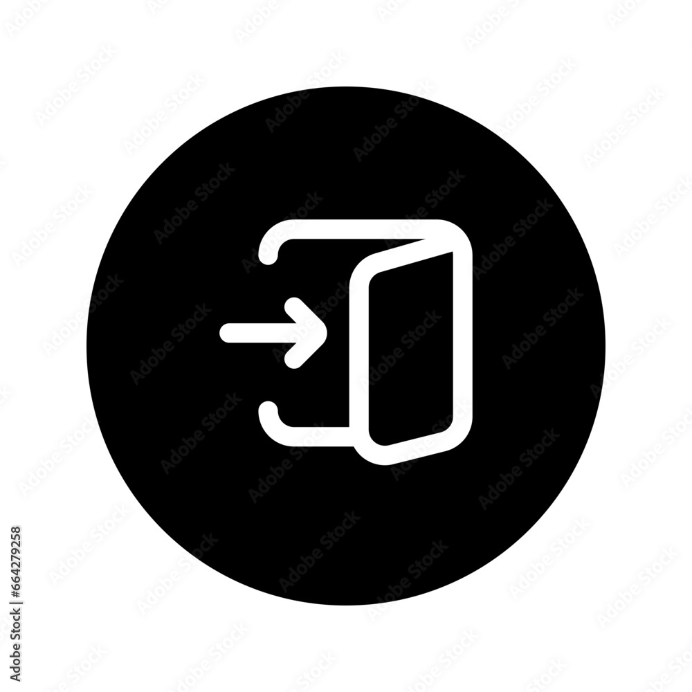 fire exit circular line icon fire exit circular line icon