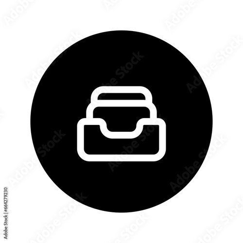 file cabinet circular line icon