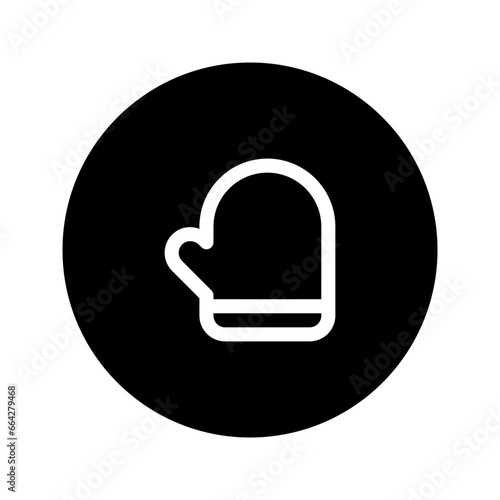 mitten circular line icon
