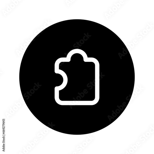 puzzle circular line icon