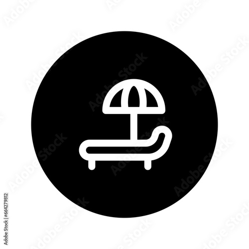 sunbed circular line icon