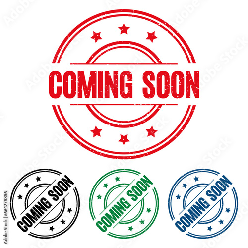 COMING SOON Rubber Stamp. vector illustration.