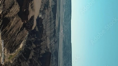 Aerial Vertical Shot Fish River Canyon in Namibia, Africa. Landscape of the the Largest Canyon in Africa. Worlds Second Biggest Canyon 161 km Long, 27 km Wide and up to 550m Deep. Aerial Drone Shot. photo