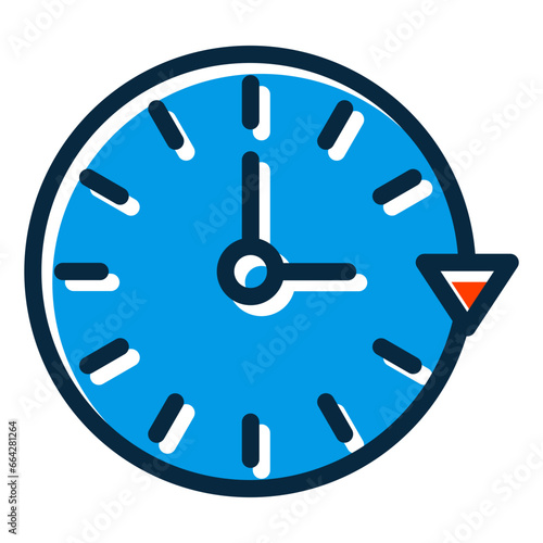 Clockwise Thick Line Filled Dark Colors