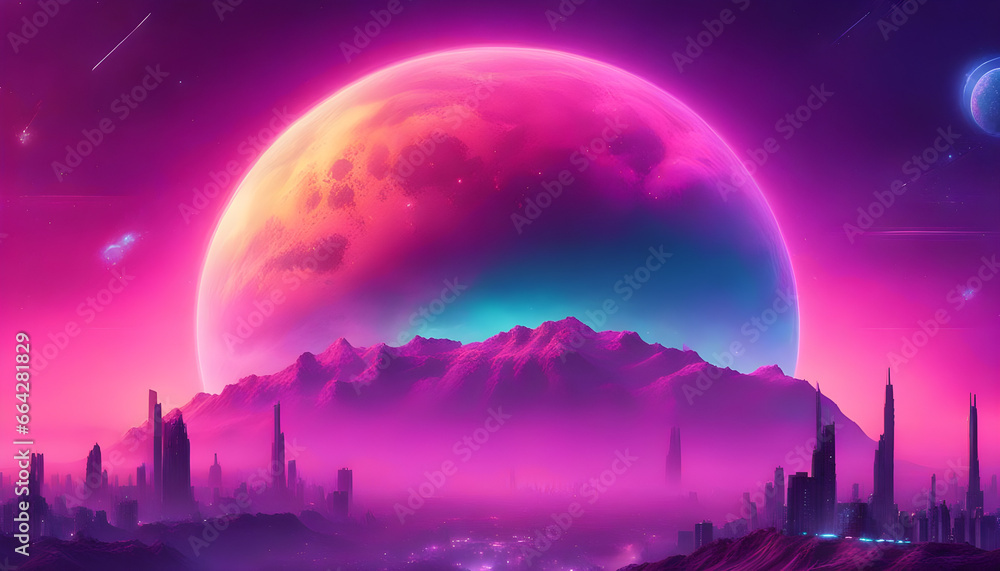 night landscape with moon and stars night landscape with moon and stars