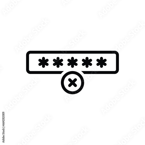Black line icon for wrong 