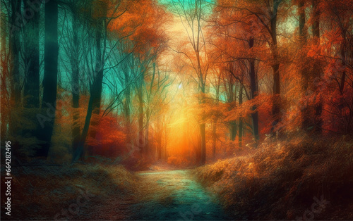 sunset in the forest © PaperToPixel