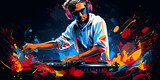Colorful art of music DJ