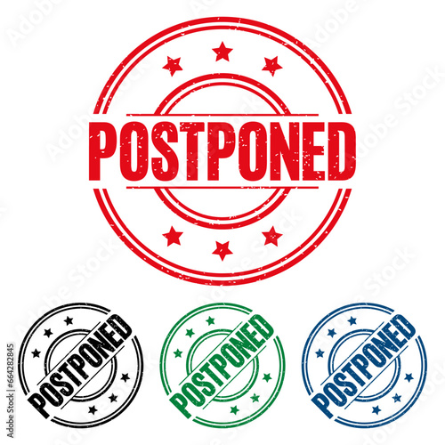 POSTPONED Rubber Stamp. vector illustration.