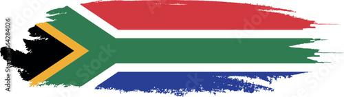 Obraz na płótnie South Africa flag on brush paint stroke. w salonie