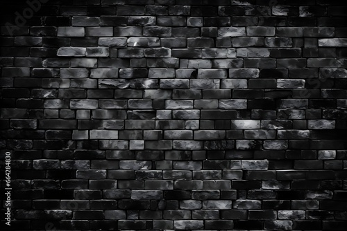 black brick wall texture background. Abstract black brick wall texture background.