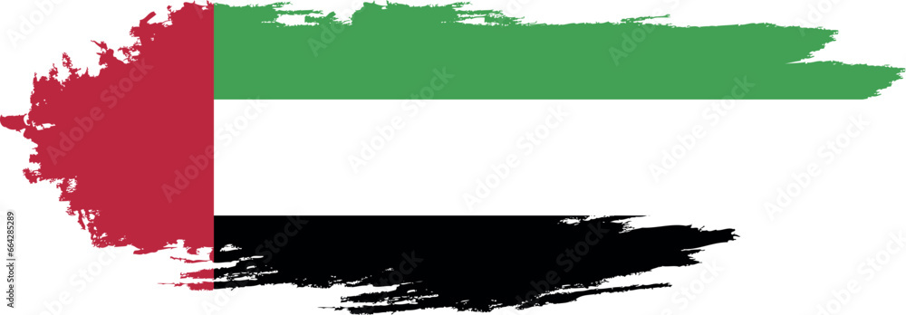 United Arab Emirates flag country on brush paint stroke.