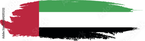 United Arab Emirates flag country on brush paint stroke.