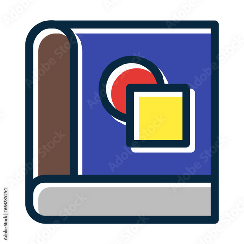 Art Book Thick Line Two Colors Icon Design
