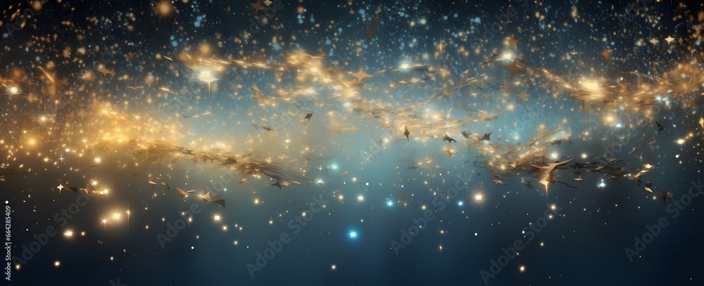 Fototapeta premium Abstract background with bokeh defocused lights. illustration.