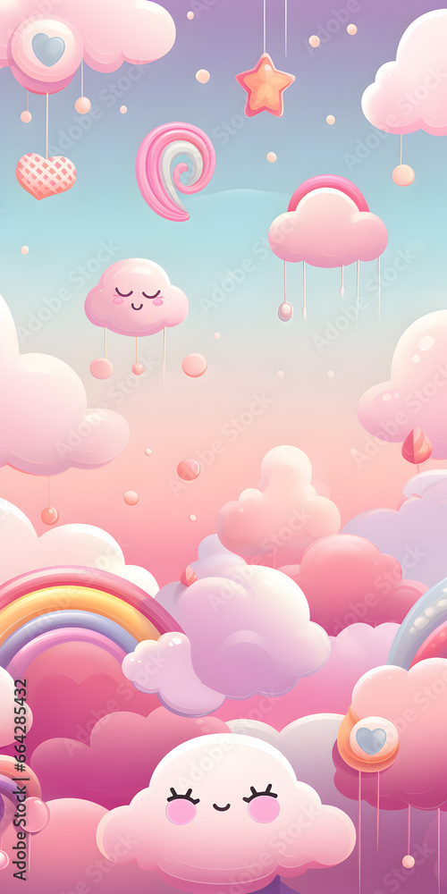 Colorful cute pastel wallpaper background
