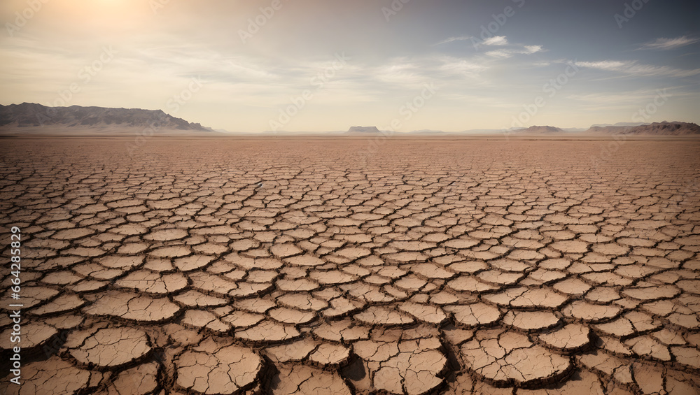 A dry and drought land due to lack of rain