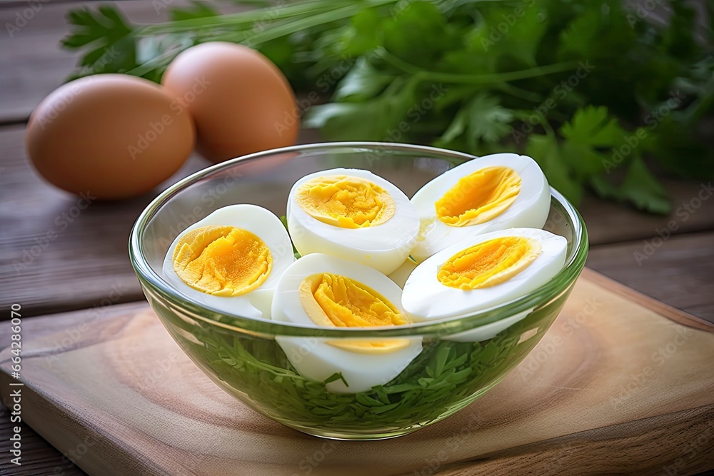 Boiled eggs in bowl. Boiled eggs in bowl.
