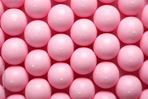 White balls on a pink background. 3d rendering, 3d illustration.