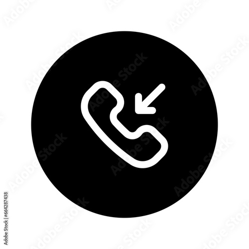incoming call circular line icon