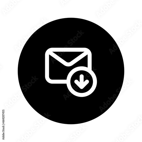 inbox circular line icon