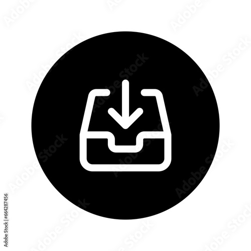 inbox circular line icon