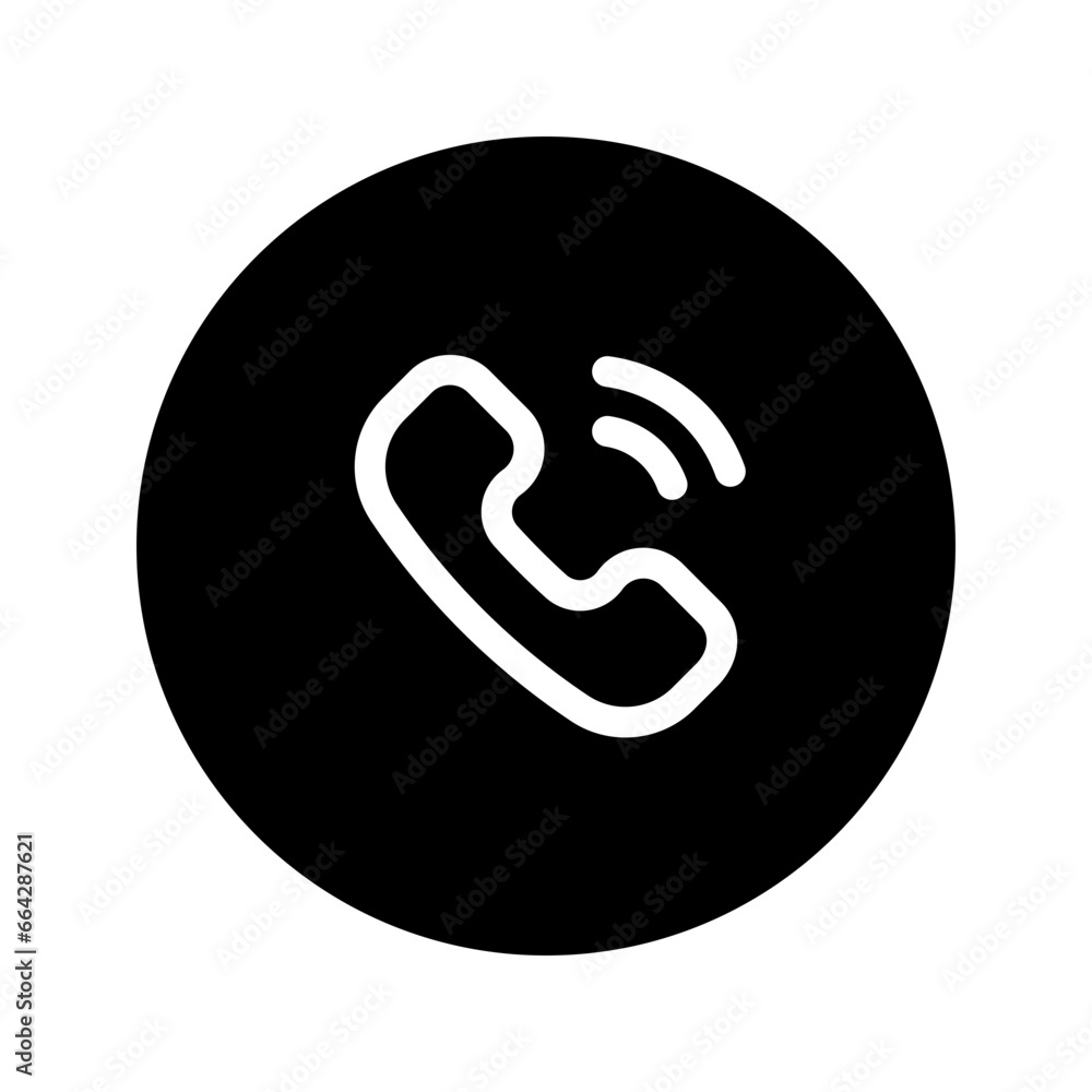 phone call circular line icon