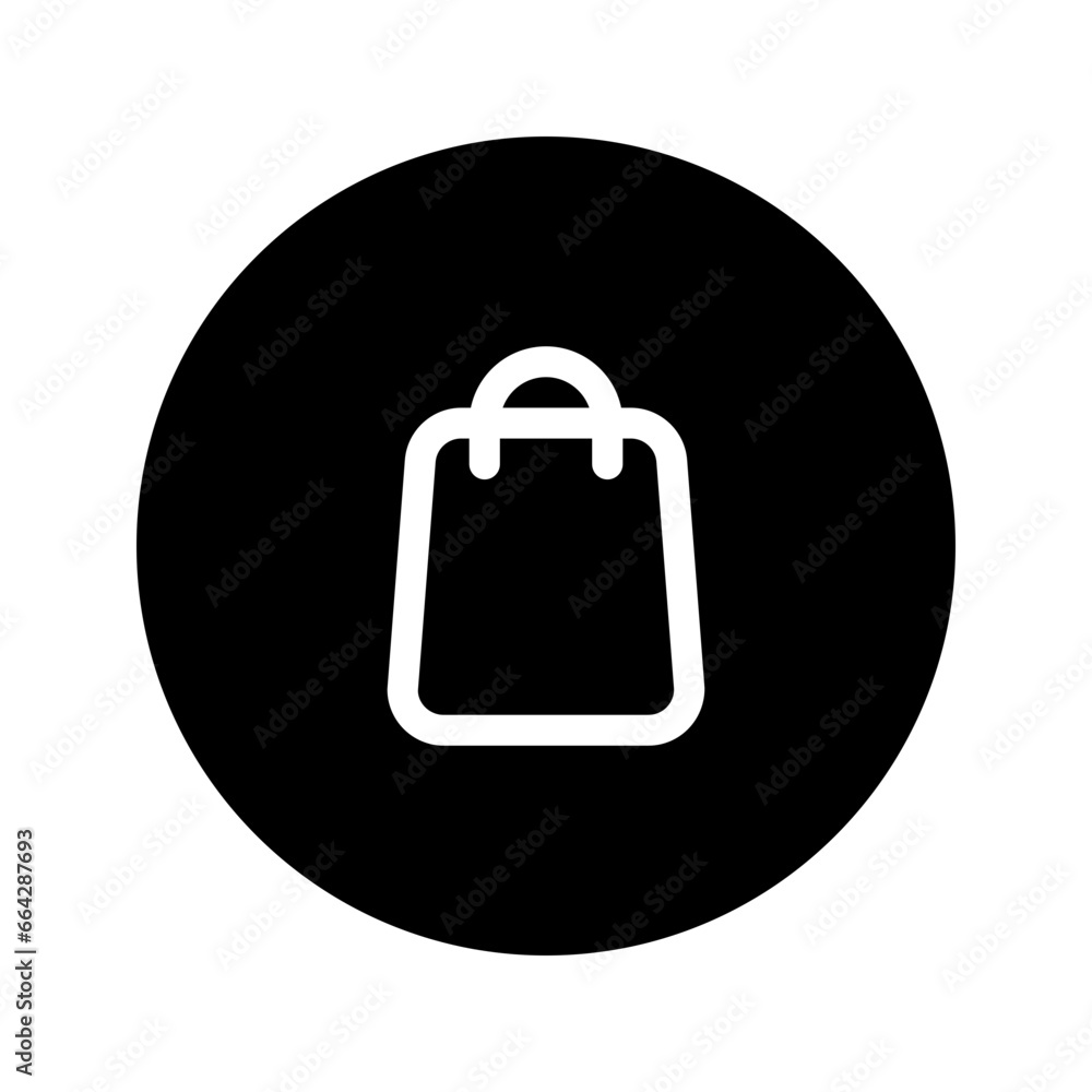 shopping bag circular line icon shopping bag circular line icon