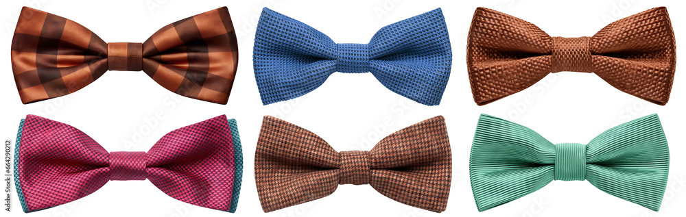 Set of stylish bow ties cut out Set of stylish bow ties cut out