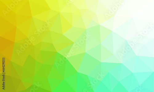 Green Yellow Background with triangle square geometric pattern.bright poly abstract background texture.	