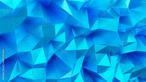 3D render of blue abstract background in main triangular shape