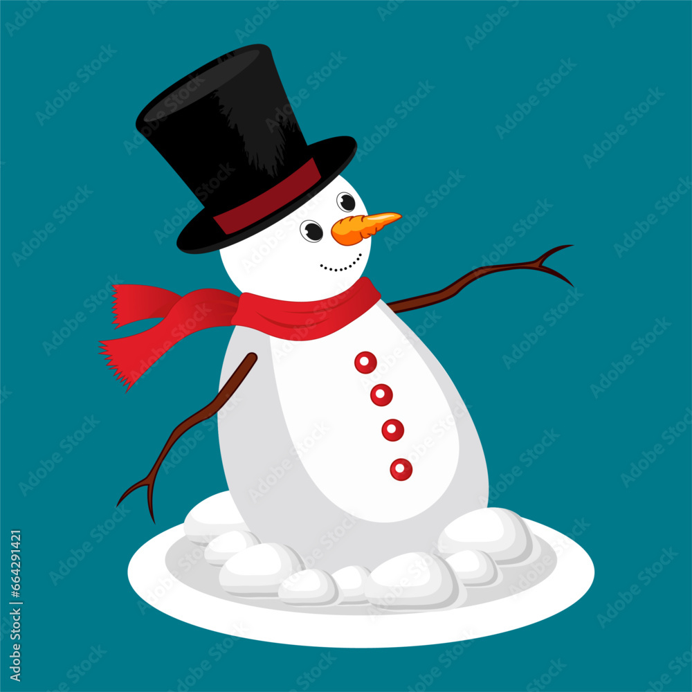 Winter Christmas Snow Man Vector Clipart Winter Christmas Snow Man Vector Clipart