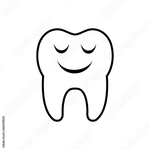 Tooth icon vector. Tooth Fairy illustration sign. Funny tooth symbol or logo.