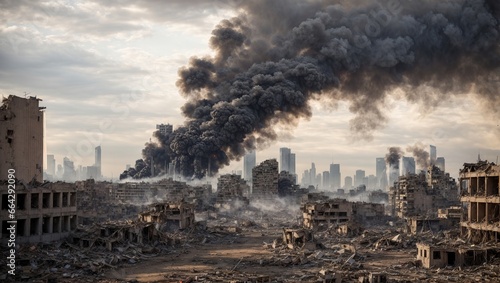 Building debris and devastation from war, fire, loss. © paisan1leo