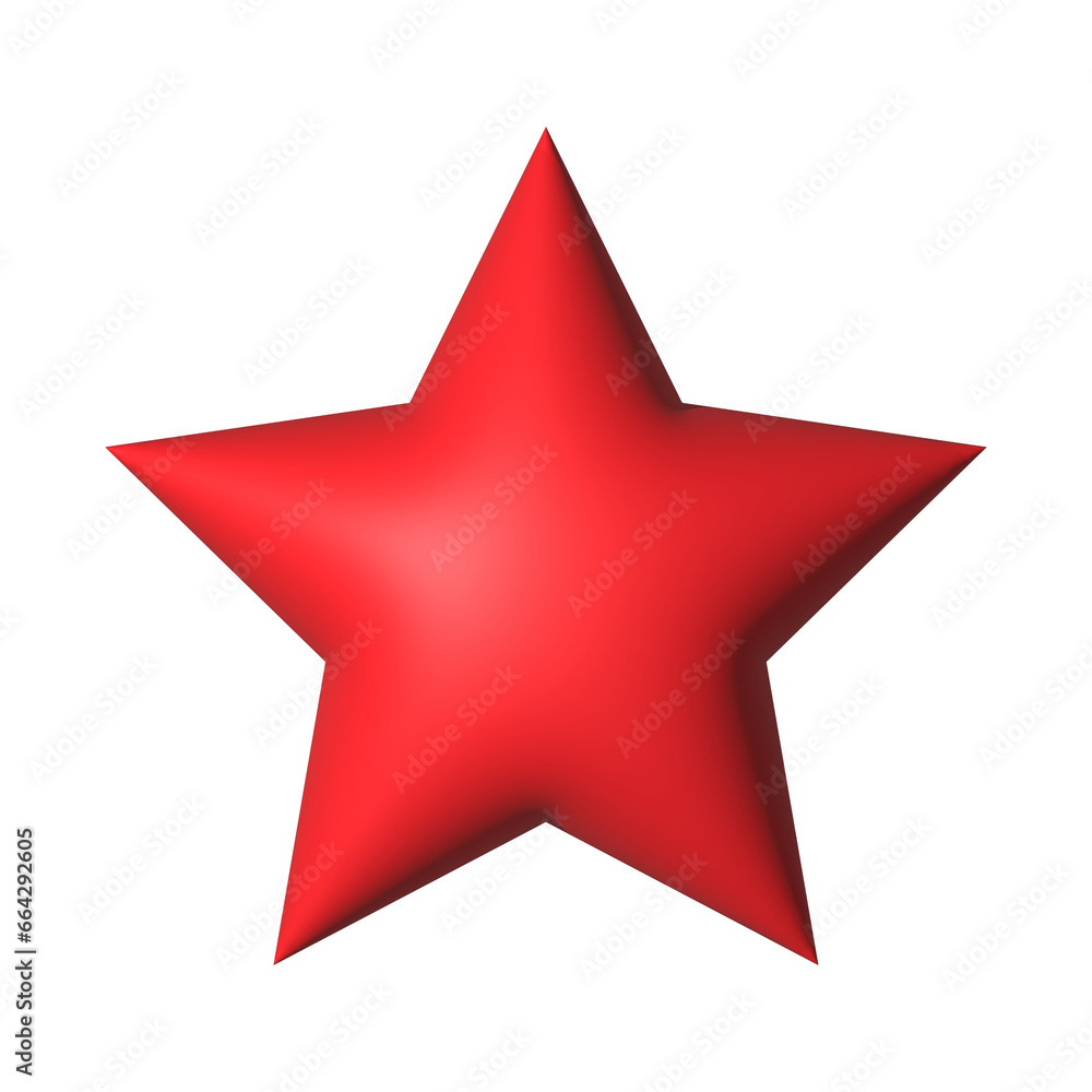 Red star 3d symbol shiny icon decorative for element Red star 3d symbol shiny icon decorative for element