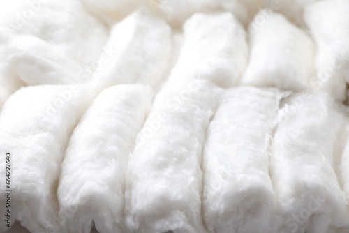Soft clean cotton wool as background, closeup