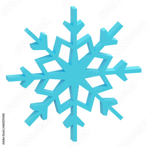 snowflake 3d icon winter illustration